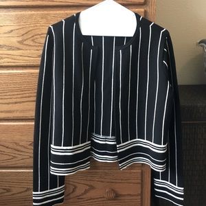 Ann Taylor Black and White Sweater Jacket